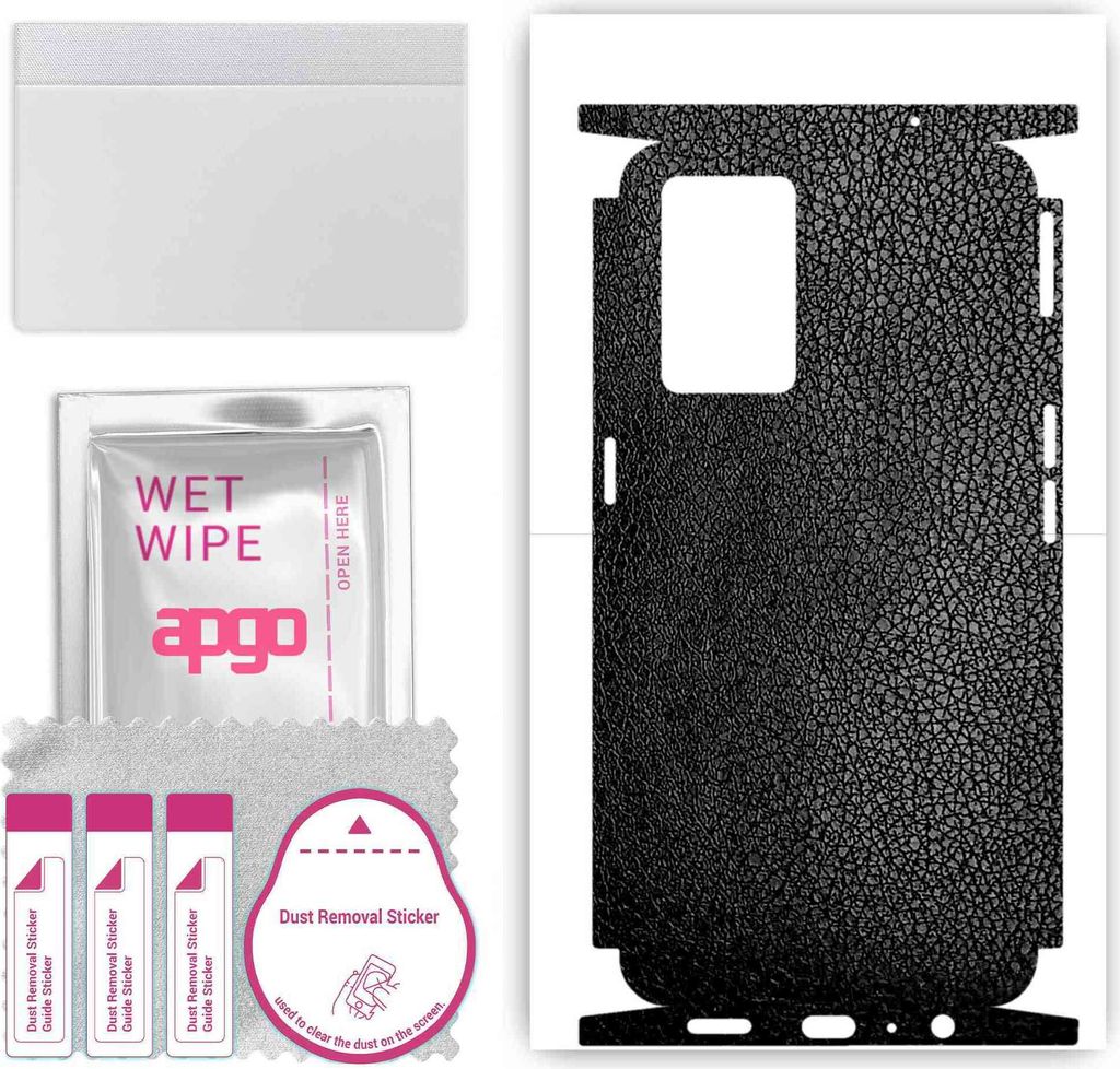 apgo Rückseite + Seiten Schutzfolie, Skin, kompatibel mit Oppo K9 5G, Hinten Displayschutzfolie aus Vinylfolie, kratzfest, einfache Montage - Schw...