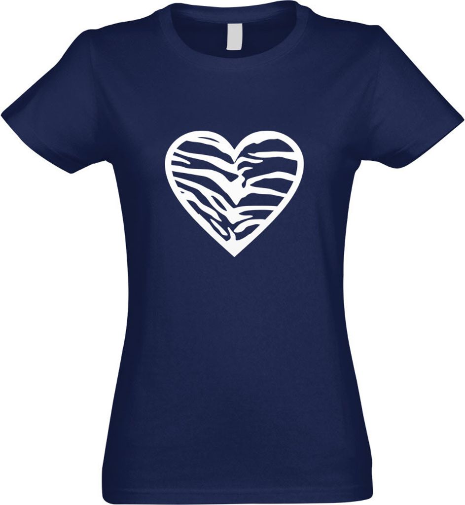 Kiwistar - T-Shirt tailliert - Damen - Navy - Tiger - mit Motiv Bedruckt - Funshirt Design - Sport - Freizeit - Damen - S