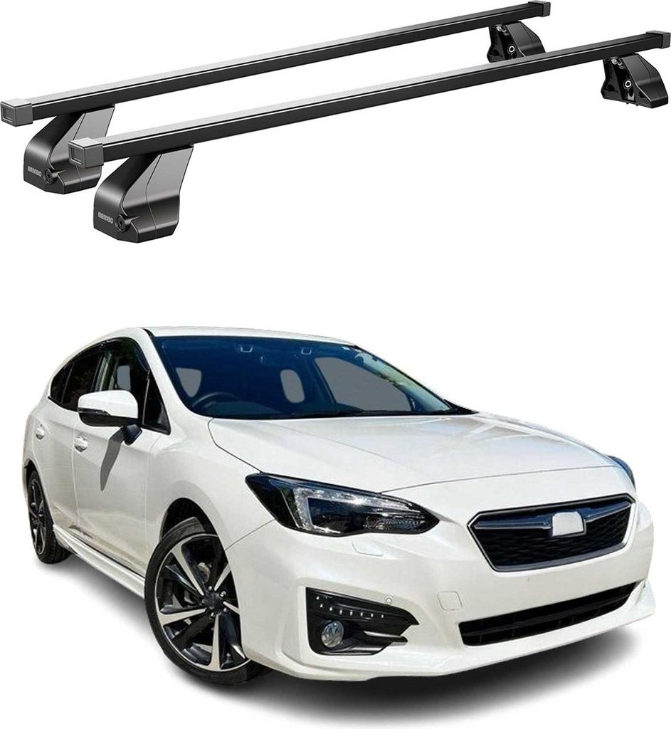 Menabo Dachträger für Subaru Impreza mk5 Schrägheck 2016-2025 75kg Stahl Schwarz