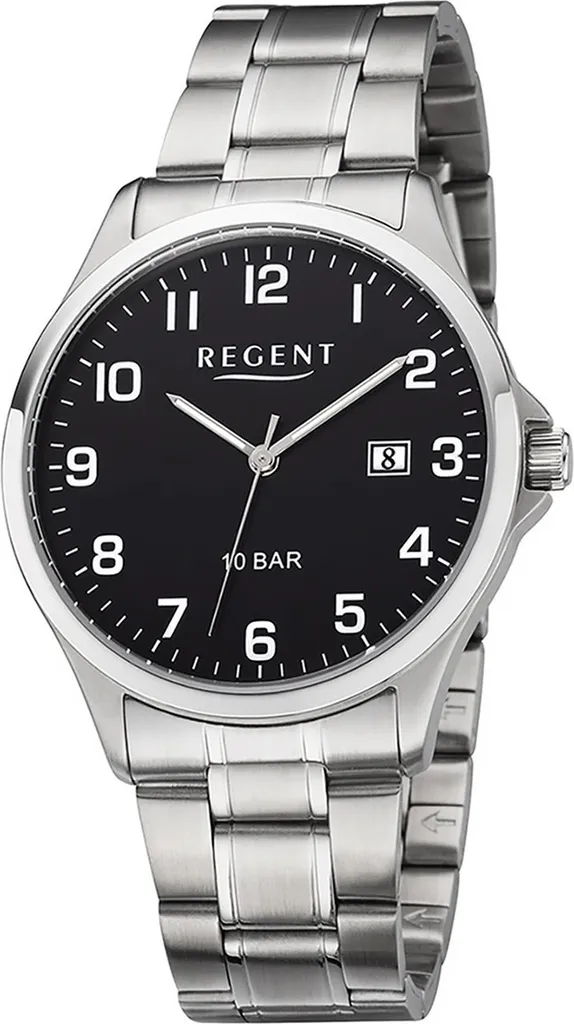 Montre Homme Argentée Regent F-1191 Idéale pour le Travail et le Quotidien