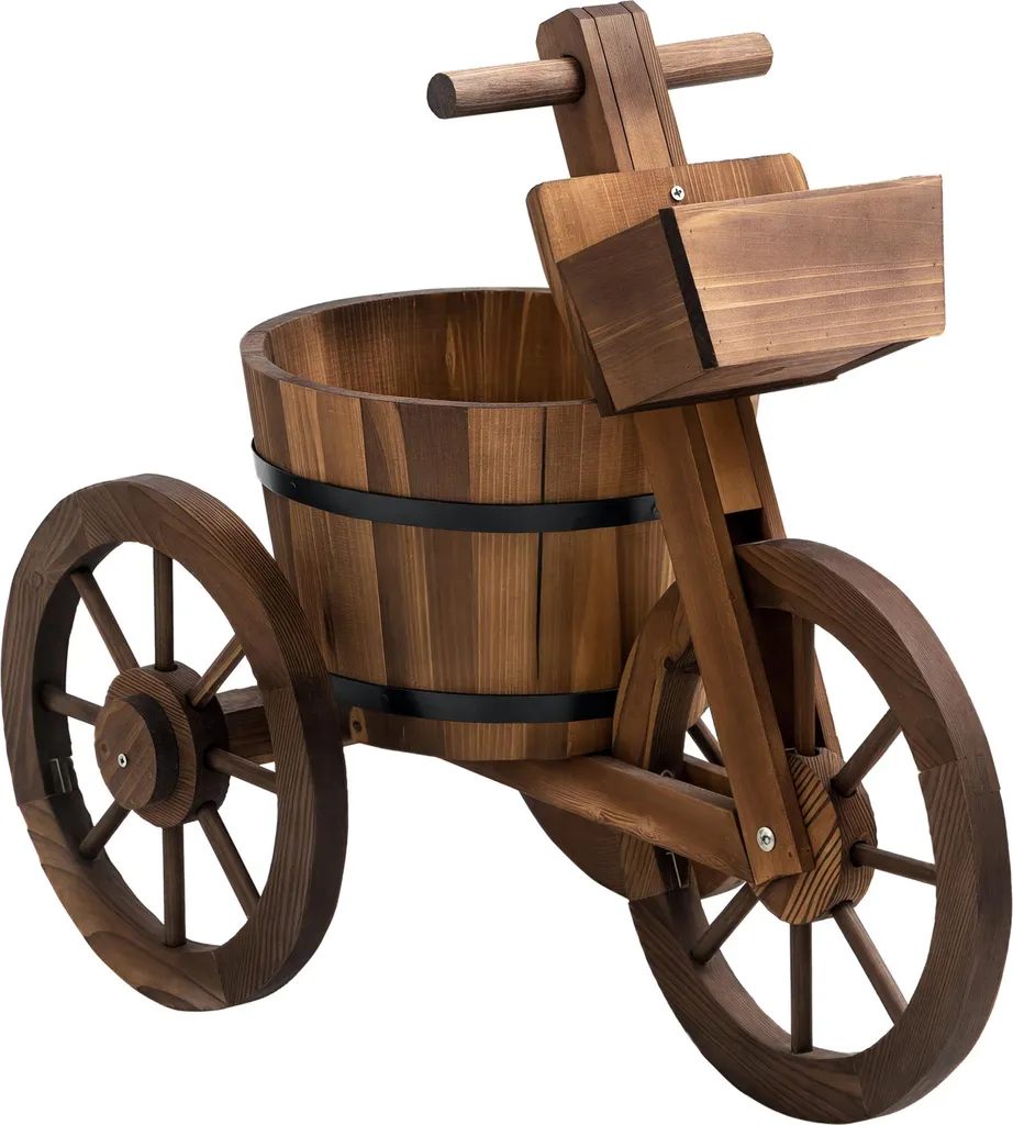Support de Fleurs pour Décoration Extérieure - Design Tricycle Bois