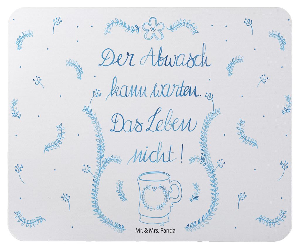 Mr. & Mrs. Panda Mouse Pad Der Abwasch kann warten - Geschenk, mauspad laptop, Lebensweisheit, pc mausunterlage, Weisheit, Leben Spruch, Küche Dek...