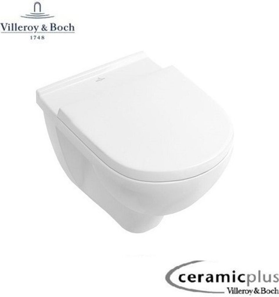 Villeroy & Boch O.Novo Wand WC spülrandlos mit CeramicPlus Beschichtung mit SoftClose TakeOff WC-Sitz, weiß