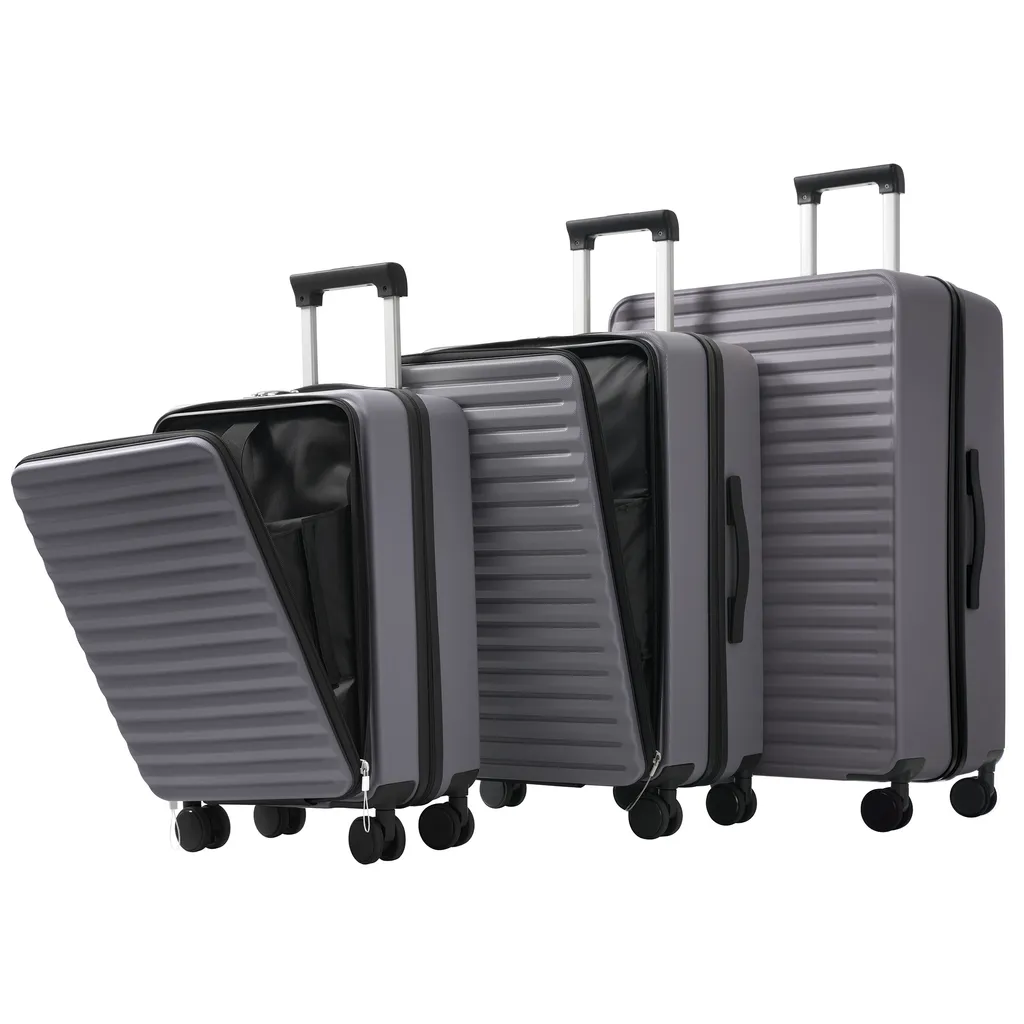 Set de valises à roulettes Flieks avec poches et porte-gobelet pliable