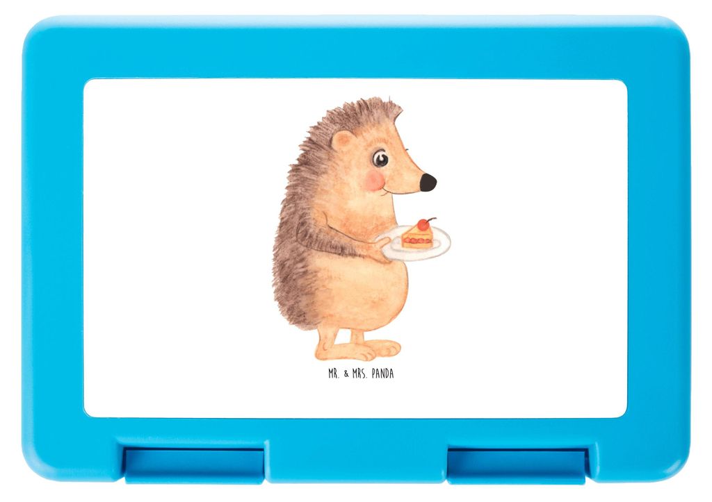 Mr. & Mrs. Panda Brotzeitbox Igel Kuchenstück - Weiß - Geschenk, Geburtstagskuchen, Essen Spruch, Torte, Meal Prep Box, Bento, Pausenbox, Butterb...