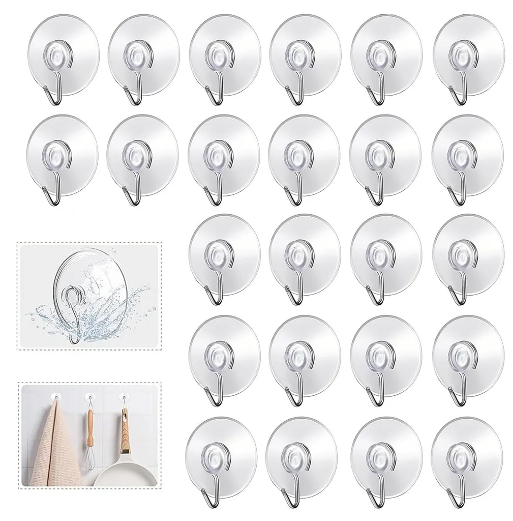 Ventouses pour Fenêtres et Voiture Lot de 24 Crochets Cuisine et Bain