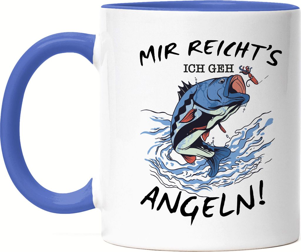 Mir Reichts Ich Geh Angeln Tasse Blau Angler Angeln Fische Angelzubehör Geschenkidee