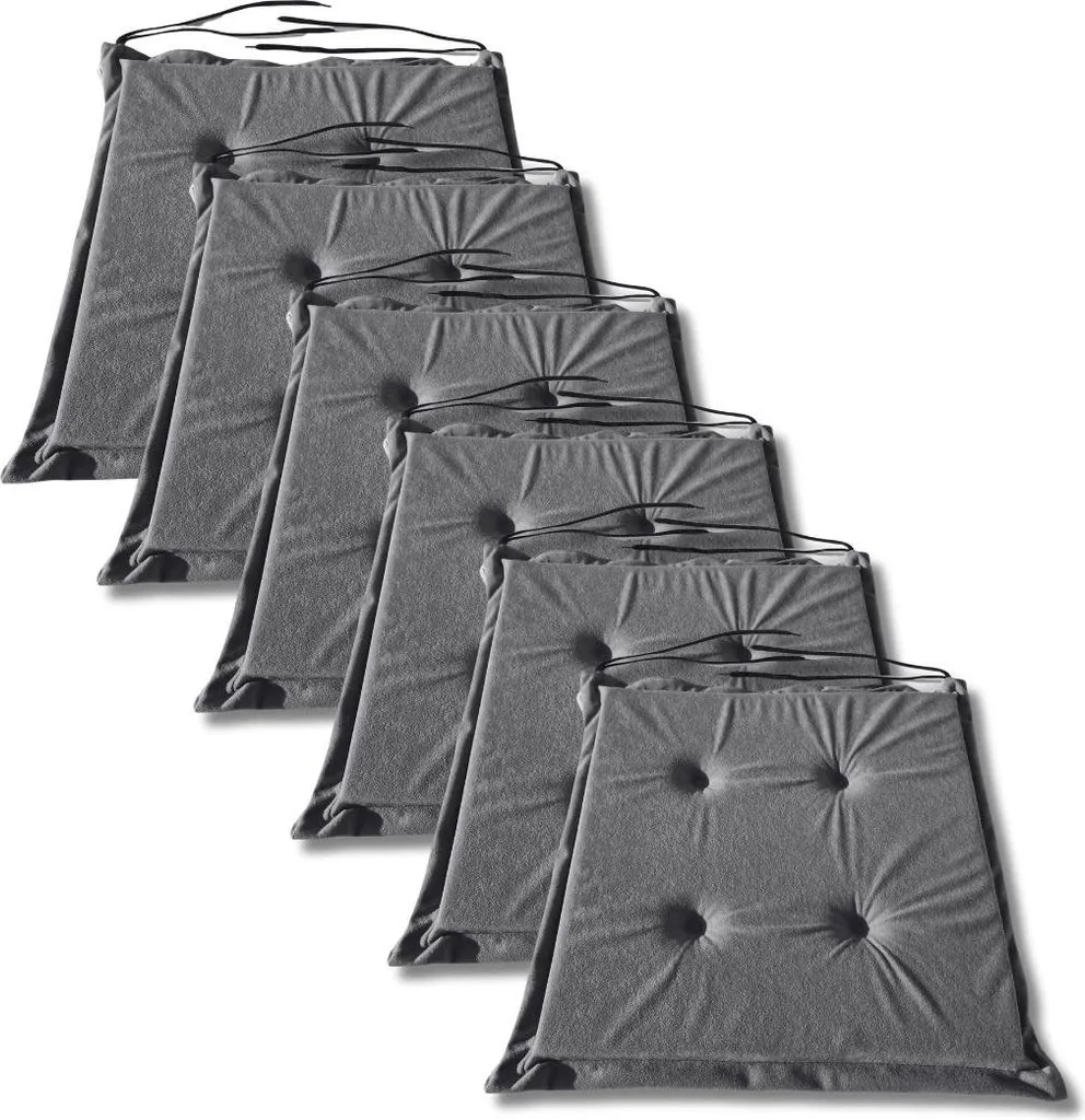 Coussins de chaise moelleux 40x40x3 cm lot de 6 rembourrage haute densité