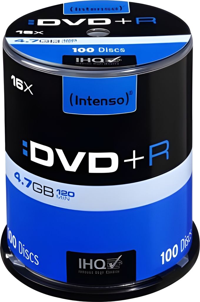 Intenso DVD+R 4,7GB 16x Speed Cake Box 100 Produktbild 