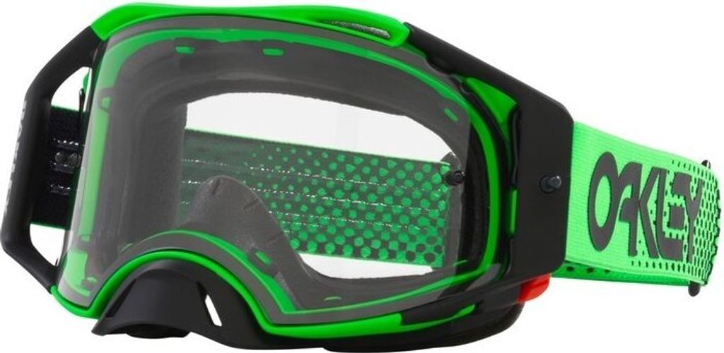 OAKLEY Airbrake MX Brille - Moto Grün B1B Klares Glas