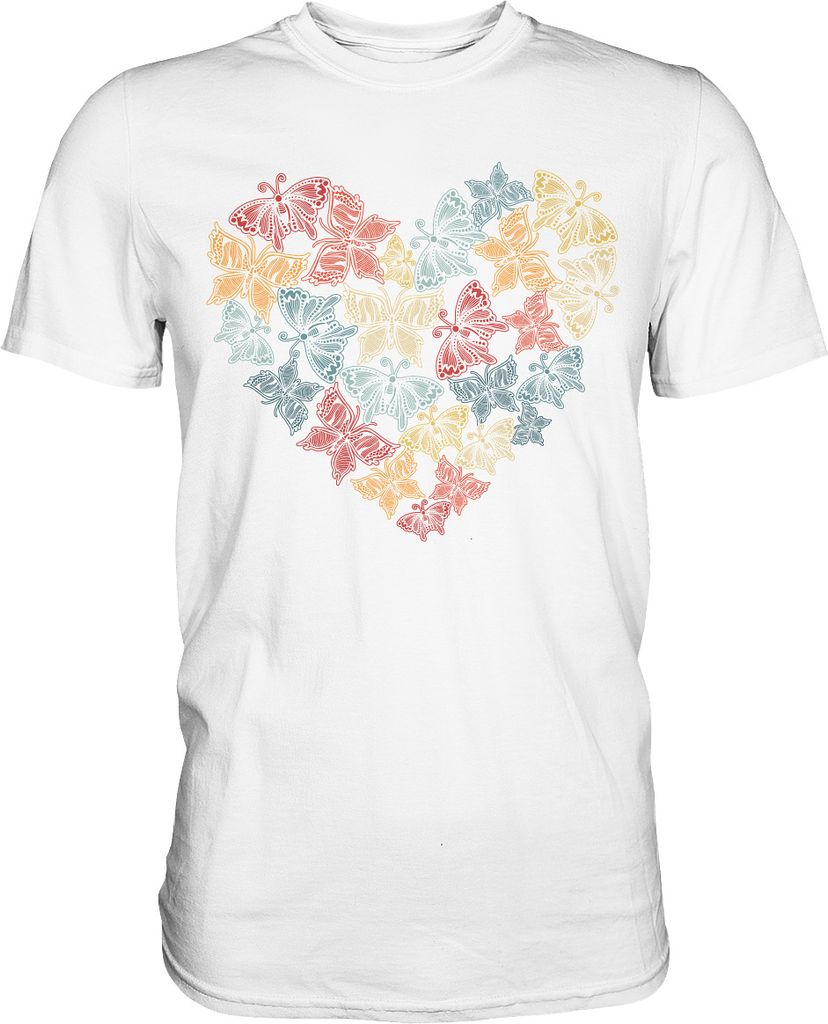 Frauen Schmetterling Herz T-Shirt – White / XXL Produktbild 