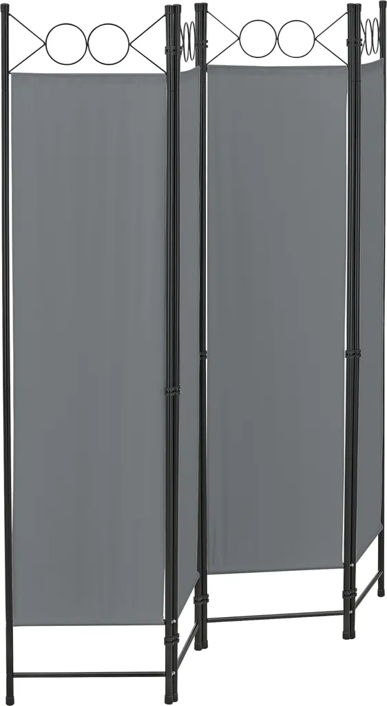 Paravent Saragossa 4 volets gris foncé 160x171 cm cloison amovible