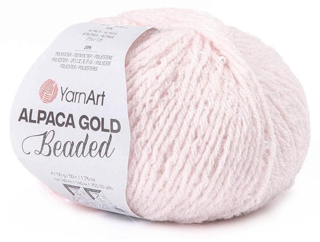 YarnArt Alpaca Gold Beaded 3613 Perlengarn 50g 140m Rosa Produktbild 