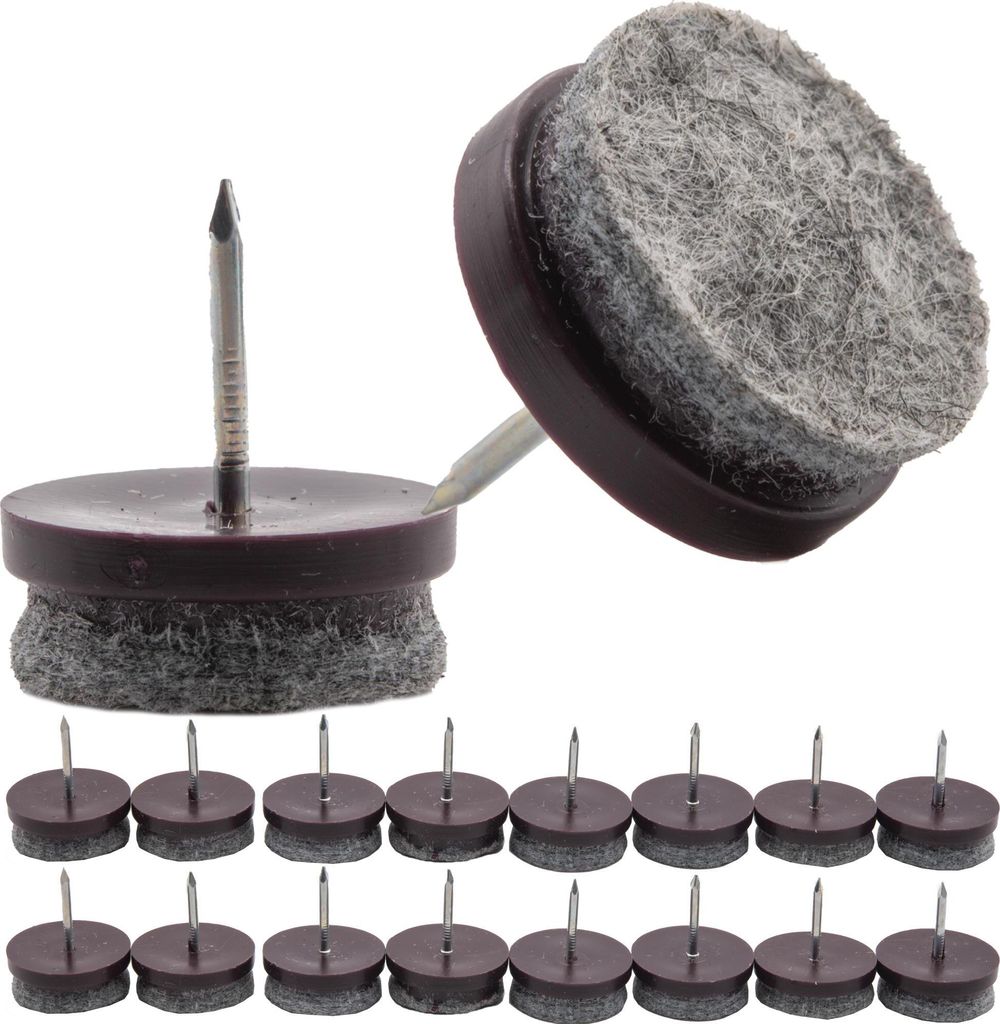 16x Möbelgleiter Filzgleiter Untersetzer Nagel 24mm Stuhl Tisch Füße Anti