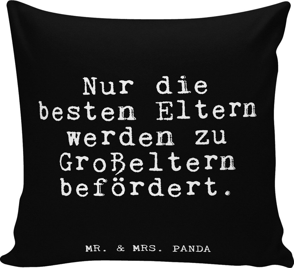 Mr. & Mrs. Panda kissen für sofa Nur die besten Eltern... - Schwarz - Geschenk, Geburt, Zitate, Glizer Spruch Sprüche Weisheiten Lustig Weisheit ...