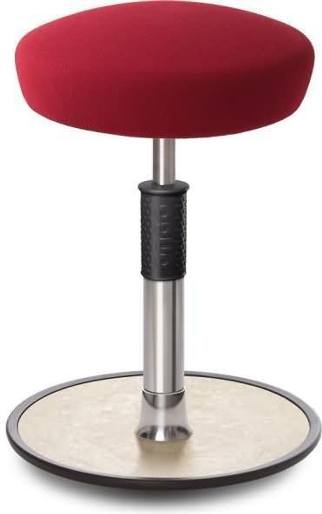 Sitz- Stehhocker Free Regular Hutsitz Gestrick Dunkelrot chrom /cremeweiß.