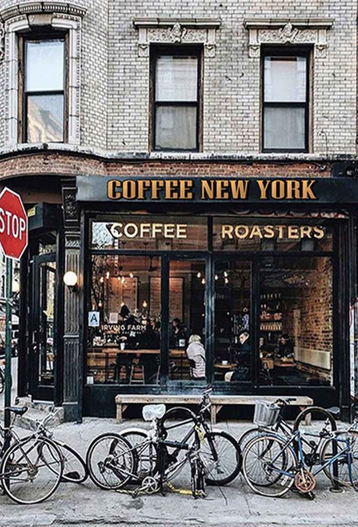 vianmo Holzschild 18x12 cm Coffee new York Kaffee Essen Trinken