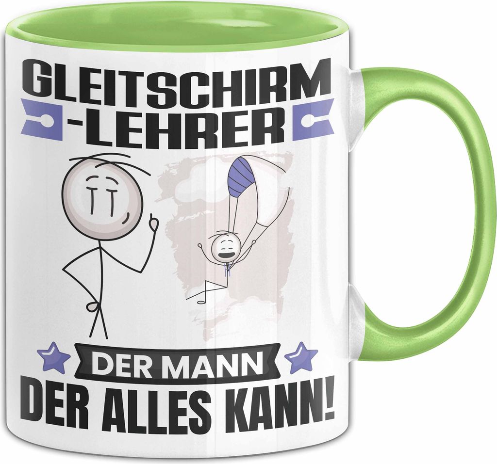 Gleitschirmlehrer Tasse Geschenk für Gleitschirmlehrer Der Mann Der Alles Kann Geschenkidee zum Geburtstag (Grün)