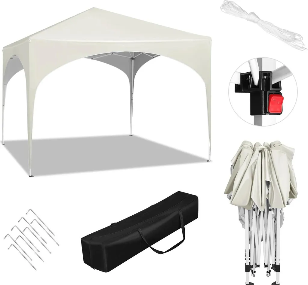 Barnum pliant jaune 3x3m pop-up idéal pour stands de marché et jardins