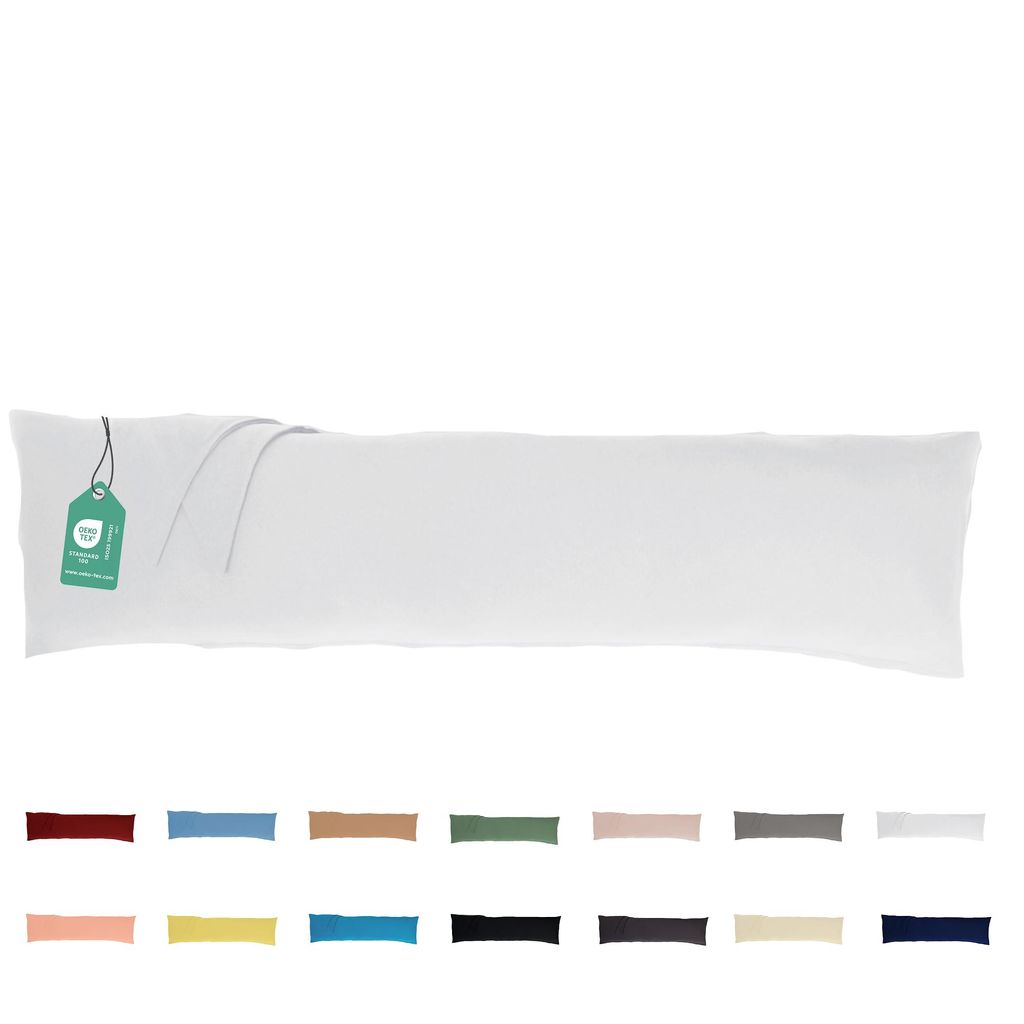 Seitenschläferkissen mit Bezug 40x145 cm Weiss - %100 Produktbild 