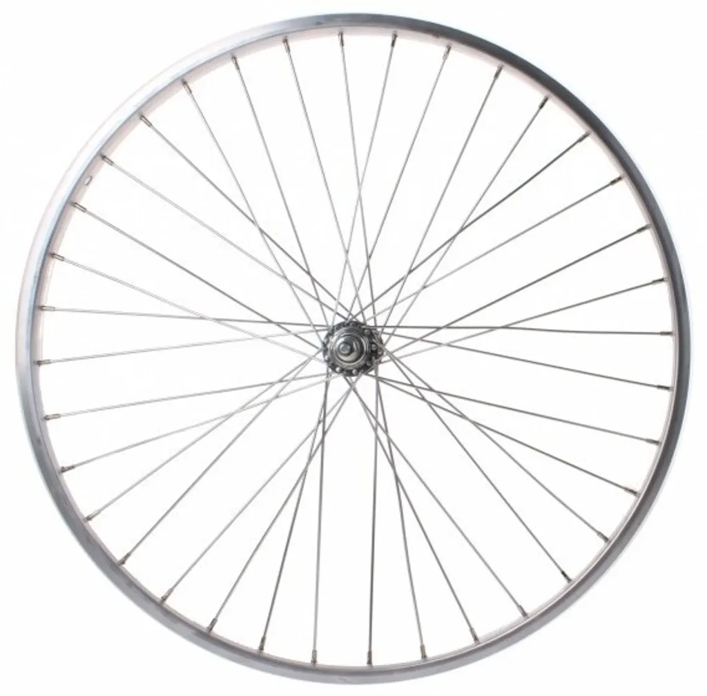 Roue de vélo 26 pouces Parallex argentée avec 36 rayons haute qualité