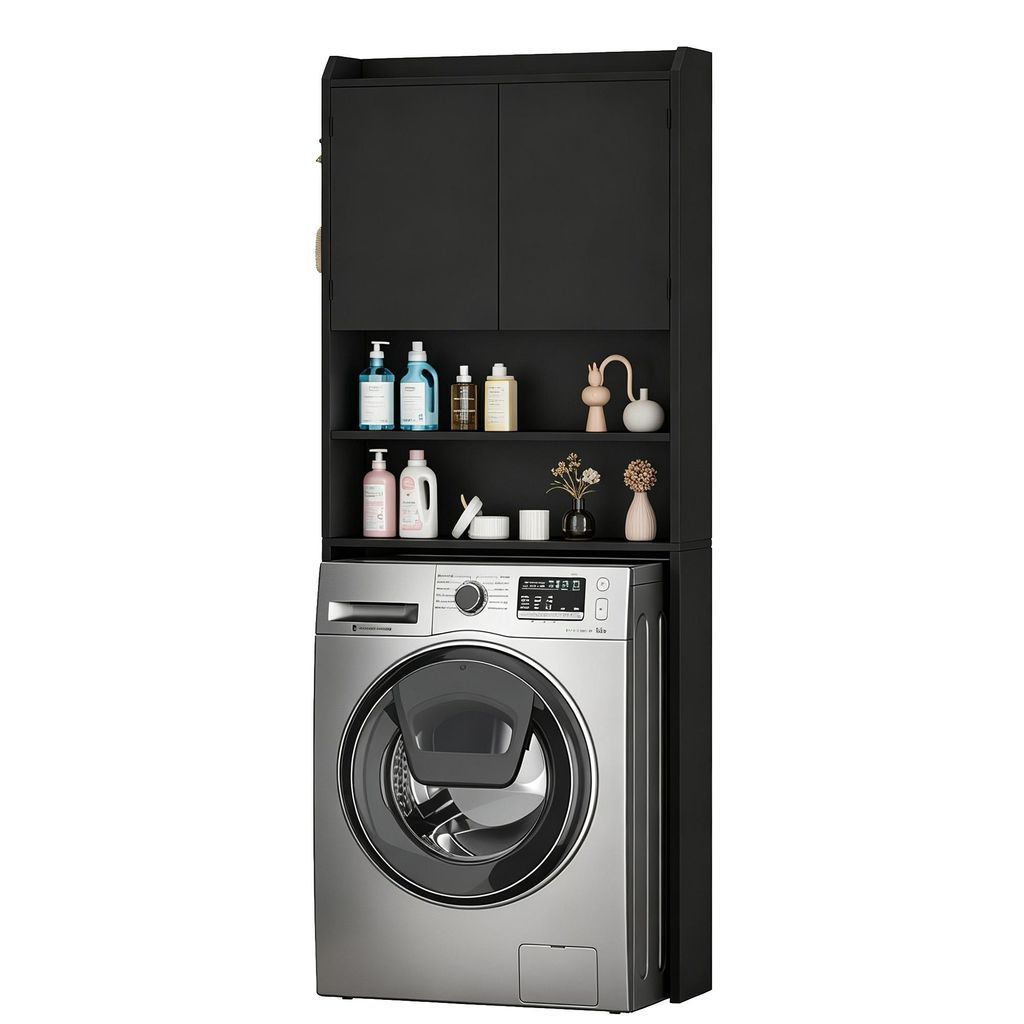 Fobyfurny Waschmaschinenschrank, Waschmaschinenregal, mit 2 Produktbild 