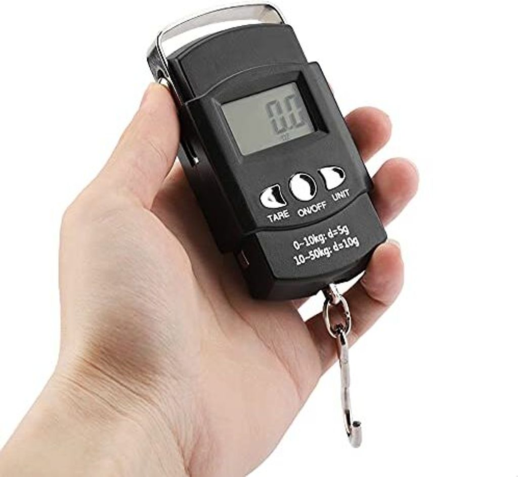 Skalen 50 kg / 10g tragbare elektronische LCD Digitale Fischskala Messhaken Messen Sie