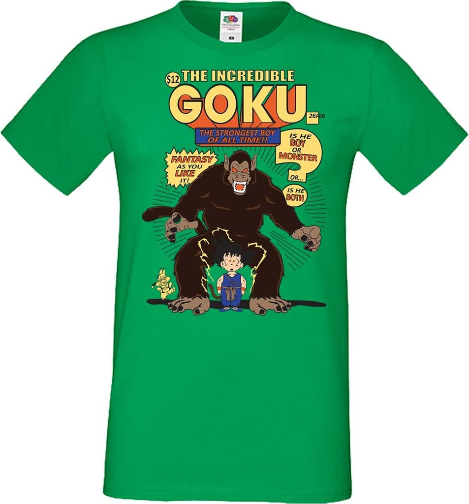 Herren T-Shirt Anime Manga Dragon Anime Manga Ball Z 16 Giant Ape, Man XL / Grün