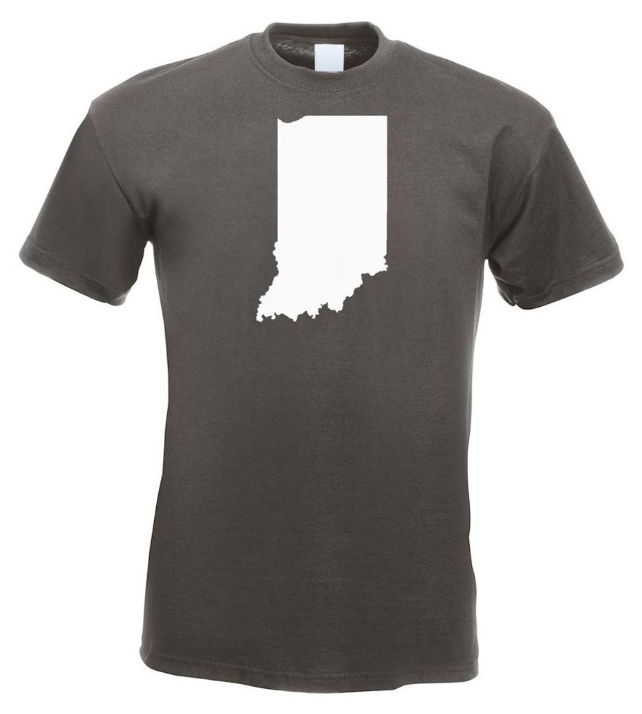 Kiwistar - T-Shirt - Graphit - USA - Indiana Indianapolis Herren Funshirt Bedruckt Design Sprüche Spruch Motive - mit Motiv Bedruckt - Funshirt De...