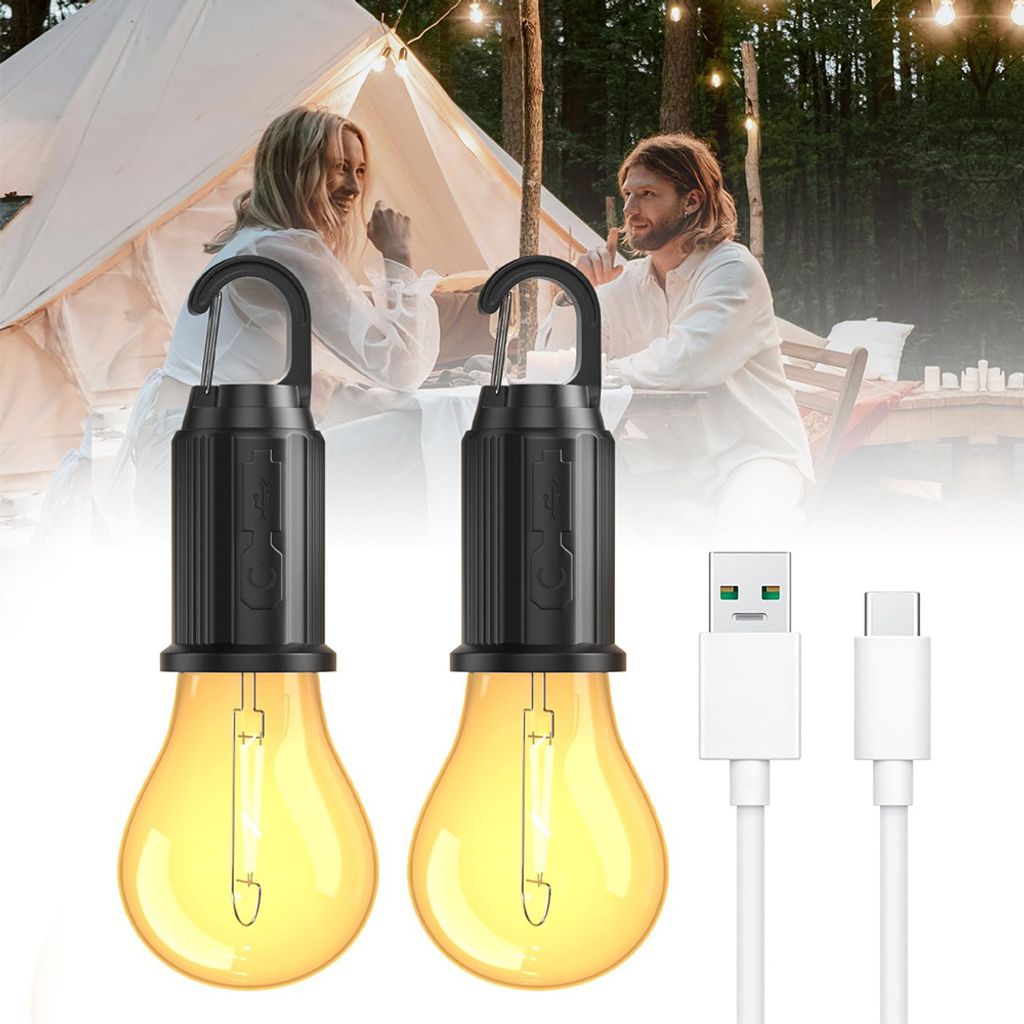 2er Campinglampe,Outdoorlampe zum Aufhängen,dimmbare Campingleuchte,wiederaufladbar Campinglicht,Nachtlichter Beleuchtung für Camping,Wandern