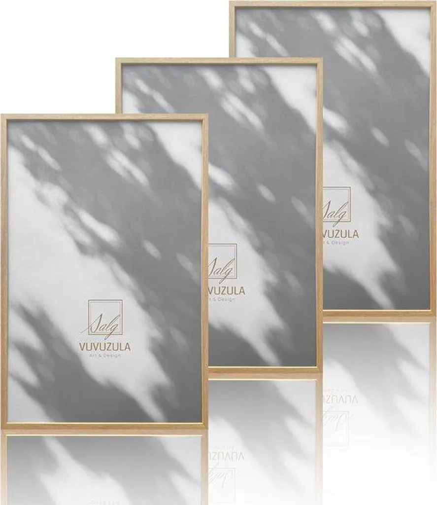 Cadre bois chêne 40x60 cm en 3 parties avec vitre de protection haute qualité