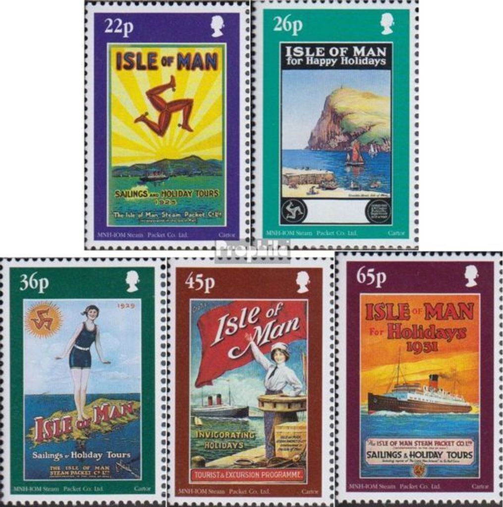 Briefmarken GB - Isle of Man 2000 Mi 889-893 (kompl.Ausg.) postfrisch Tourismus