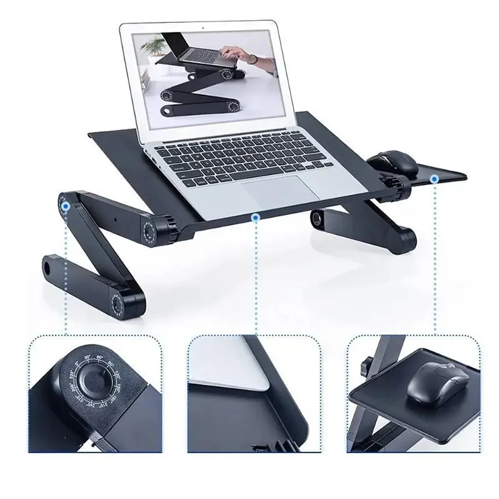 Nobel Table d'ordinateur portable réglable et support pliable inclinable