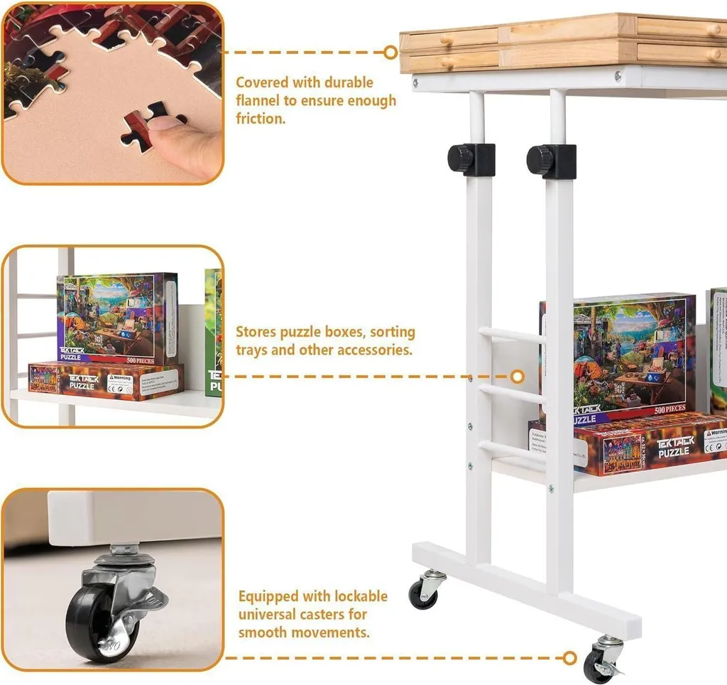 Fini le mal de dos avec cette table de puzzle réglable et mobile XL - 5