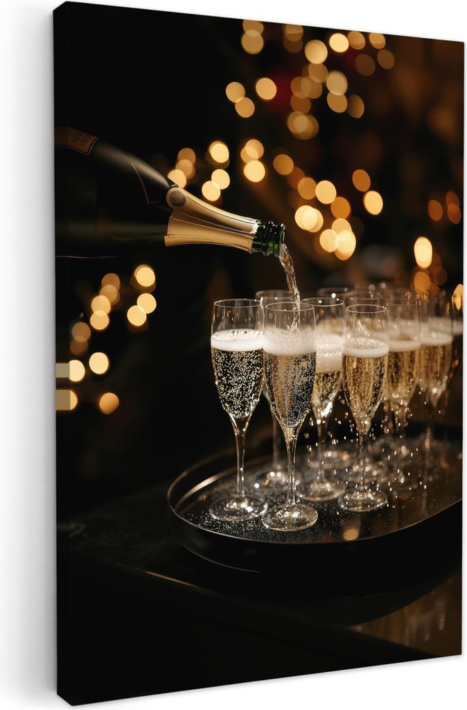 Wanddeko 80x120 cm - Getränk - Champagner - Gläser, Leinwand bilder, Wanddeko Wohnzimmer