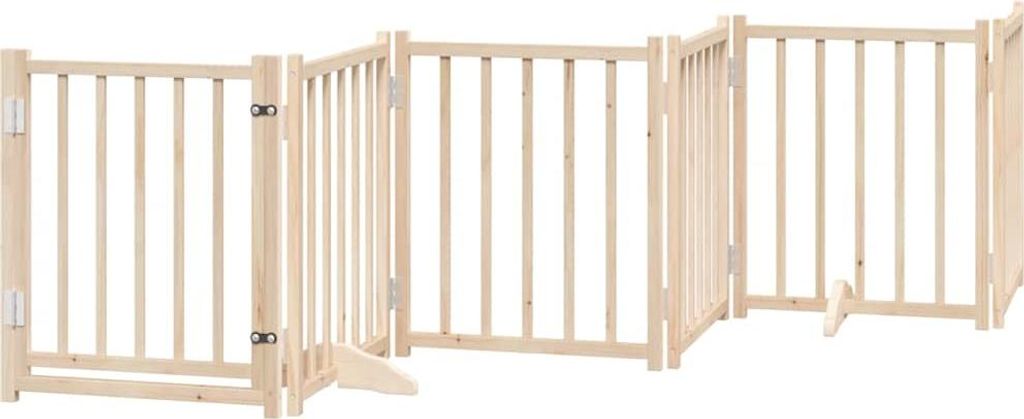 vidaXL 6dílná brána pro psy s dvířky Skládací 300 cm z Obrázek produktu 