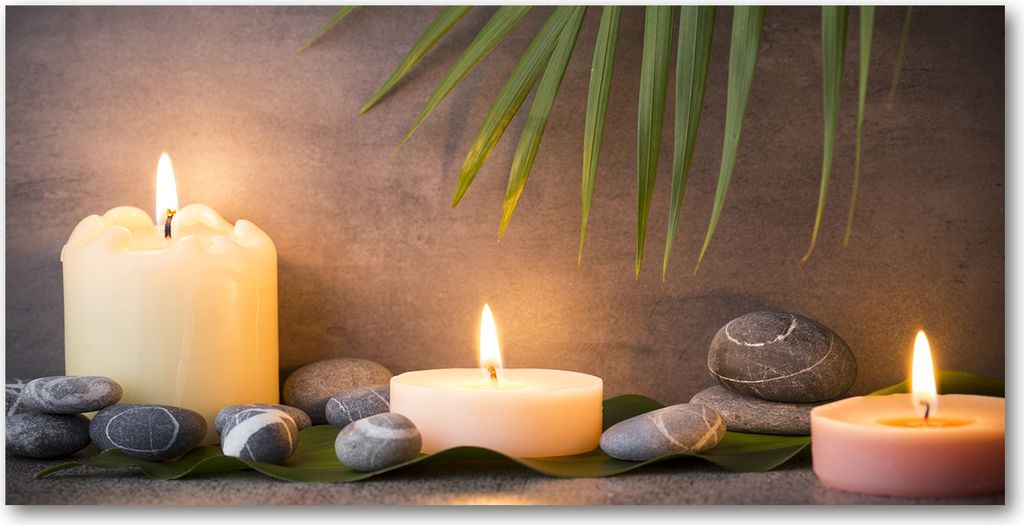 Tulup Leinwandbild -100x50 cm - Wandkunst - Drucke auf Leinwand - Leinwanddruck - Sonstige - Mehrfarbig - Brennende Kerzen