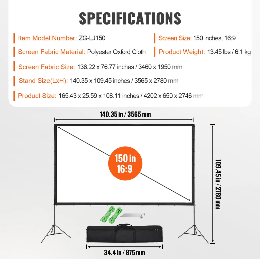 Écran de Projection 150 Pouces Sans Plis : La Solution Home Cinéma