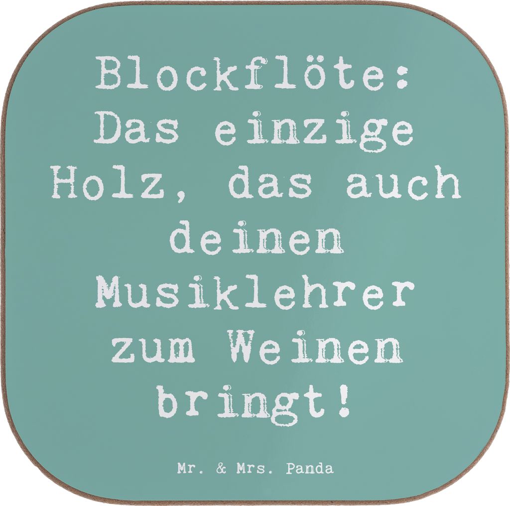 Mr. & Mrs. Panda Tassenuntersetzer Spruch Blockflöte Humor - Meeresbrise - Geschenk, Bassblockflöte, Instrument, Untersetzer Glas, gläserunterse...