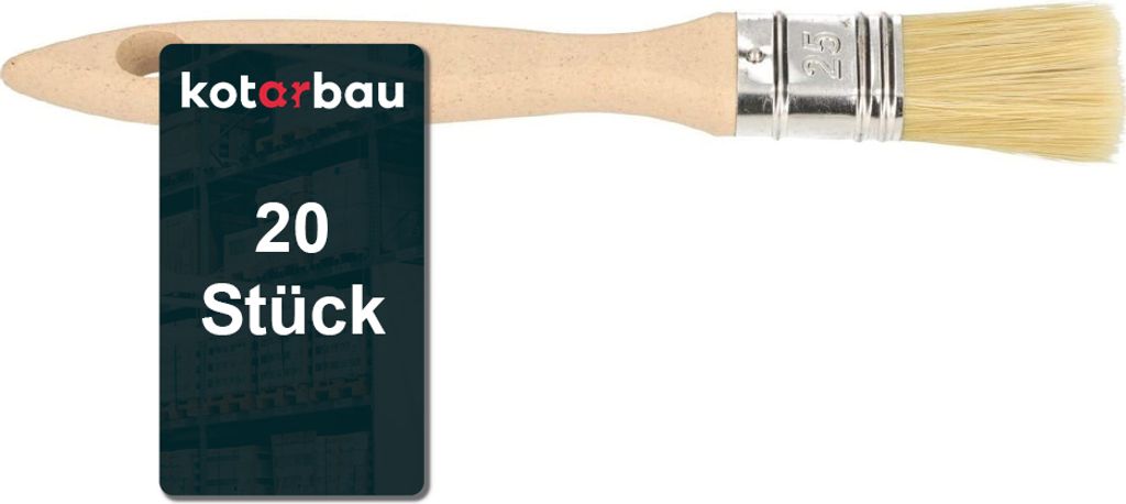 KOTARBAU® Malířské štětce s dřevěnou rukojetí 25 mm 20 ks. Obrázek produktu 