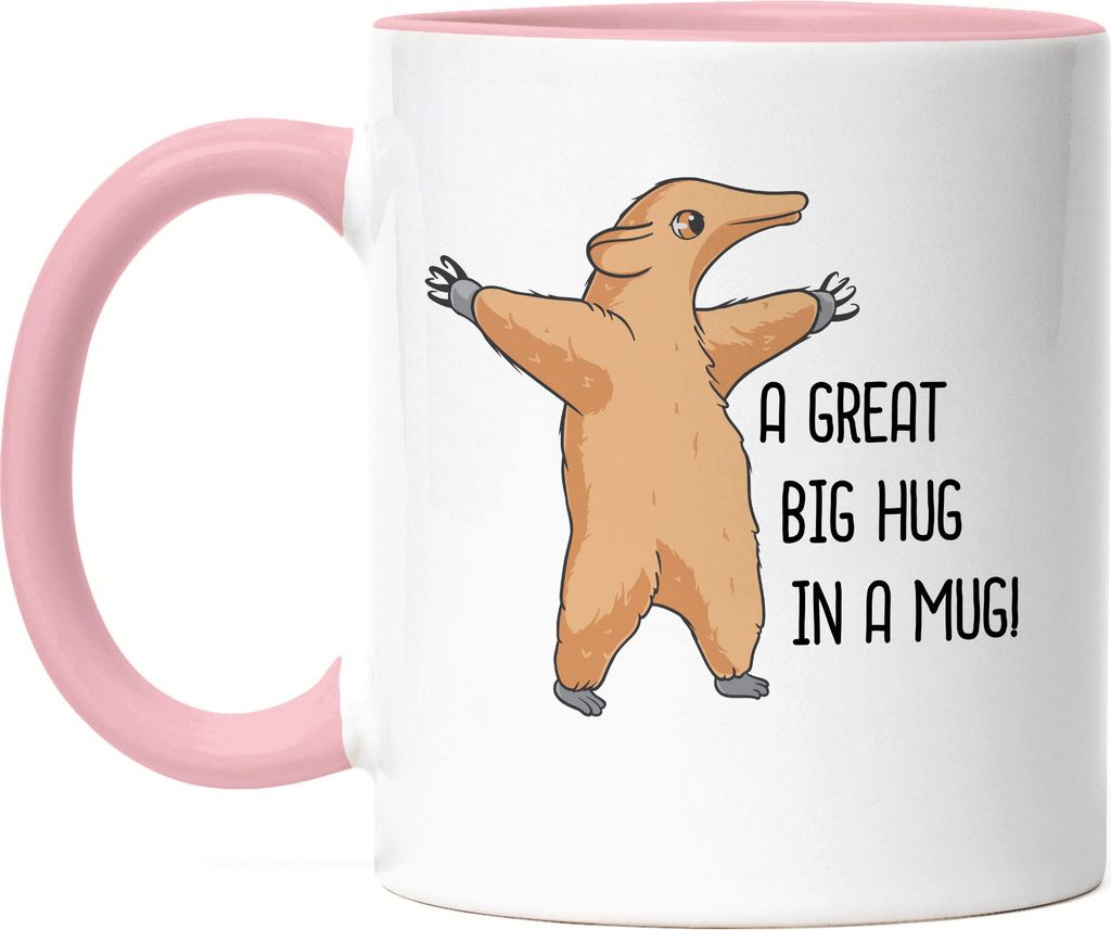 A Big Hug In A Mug Tasse Rosa Umarmung Geschenkidee Freundin Freund Familie Süß Niedlich