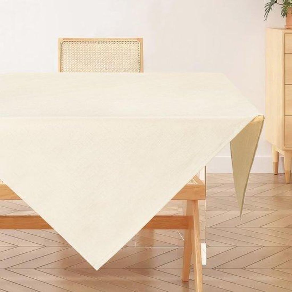 Beige 100x100cm Polyester Tischdecke wasserabweisend