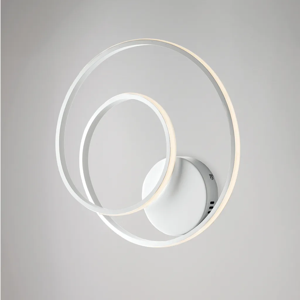 Plafonnier LED CCT Malena dimmable à télécommande blanc et alu d.40 cm