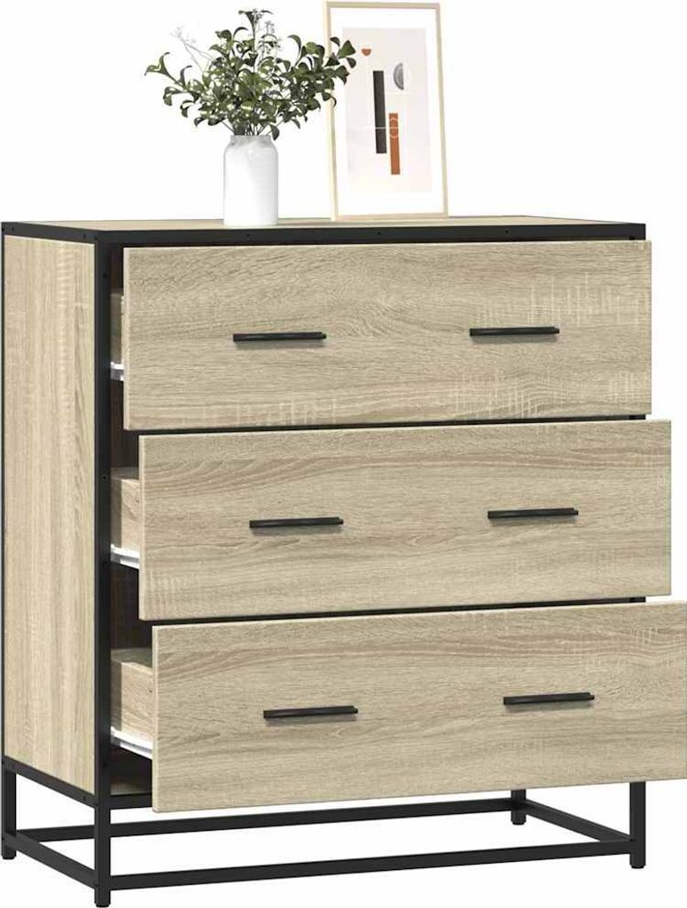 Maison Exclusive - Sideboard Sonoma-Eiche 68x35x76 cm Holzwerkstoff und Metall