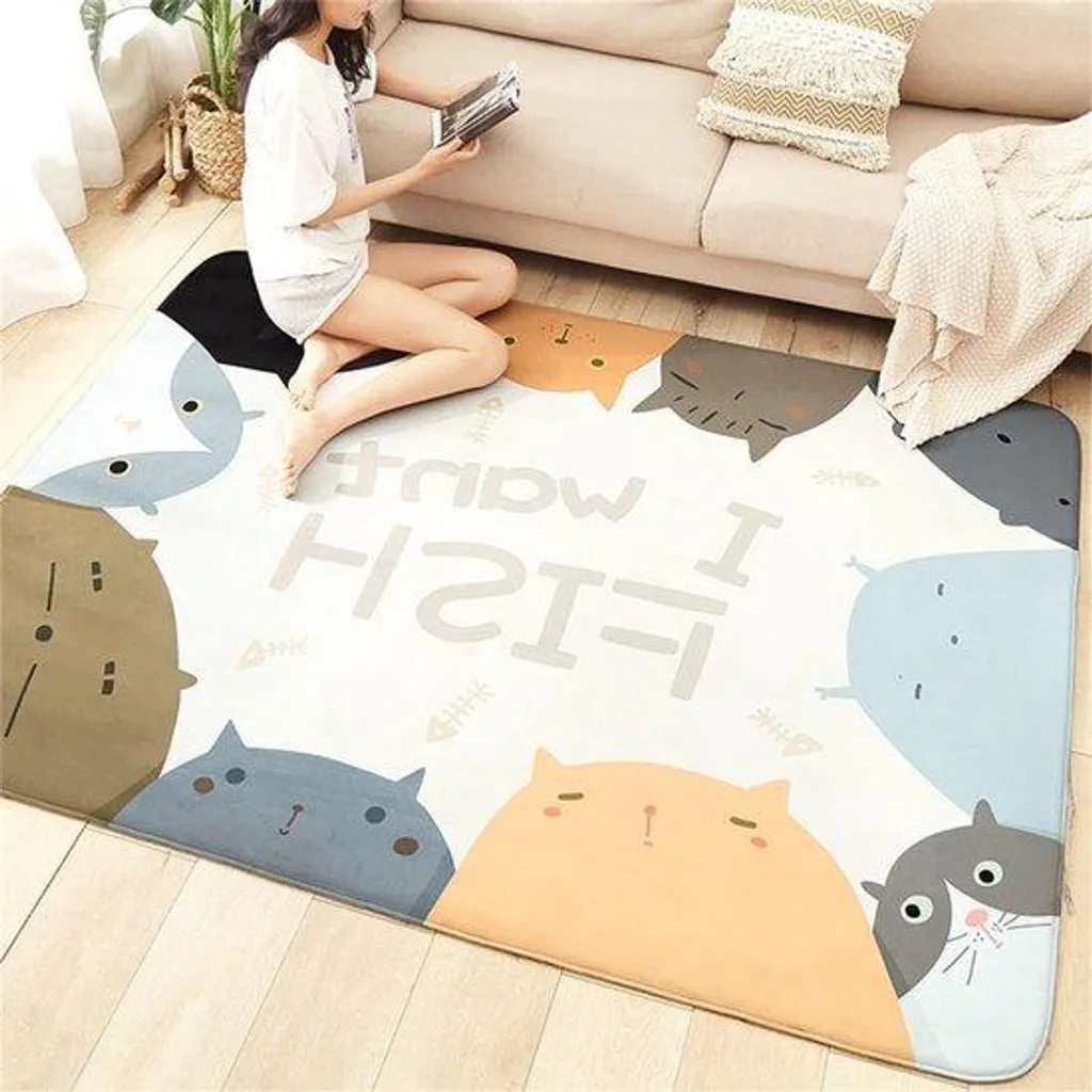 Grand tapis d'éveil antidérapant pour chambre de bébé 100x160 cm - C2