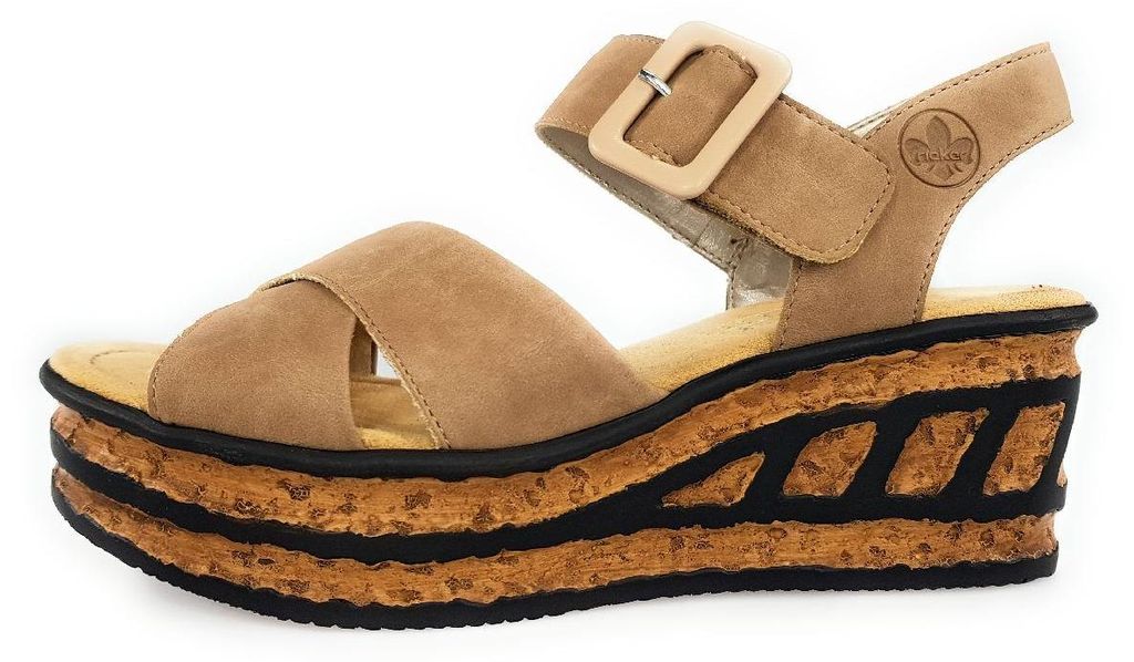 Rieker Damen Sandalette Sandale Plateau Kreuzriemen Produktbild 