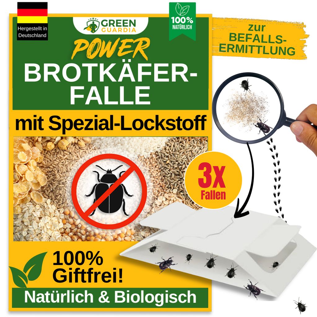 A marketing image for a pest control product, showing the product packaging and illustrating its effectiveness.