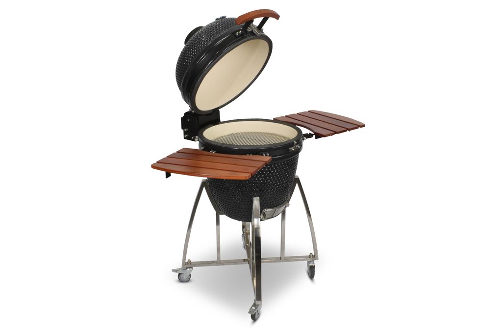Kamado CL-21 Profi Keramik Grill Schwarz, Grilldurchmesser 55cm, Grillrostdurchmesser 46cm, BBQ Grillei Holzkohlegrill Grill Keramikgrill