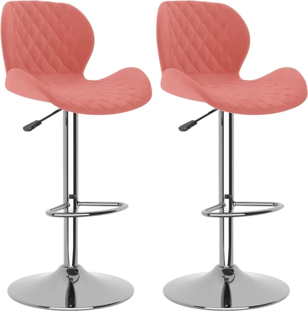 Set vidaXL Sgabelli Bar Rosa Velluto: Design 360° e Funzionalità Top