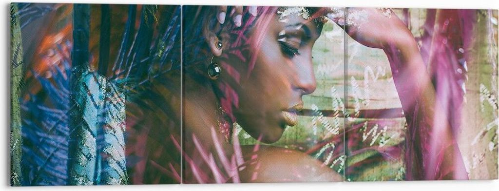 Bild auf Leinwand - Leinwandbild - frau modern - 150x50cm - Wand Bild - Wanddeko - Wandbilder - Leinwanddruck - Bilder - Kunstdruck - Wanddekoratio...